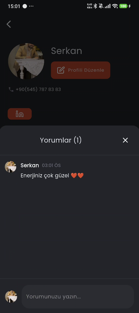 Yorumlar ekranı